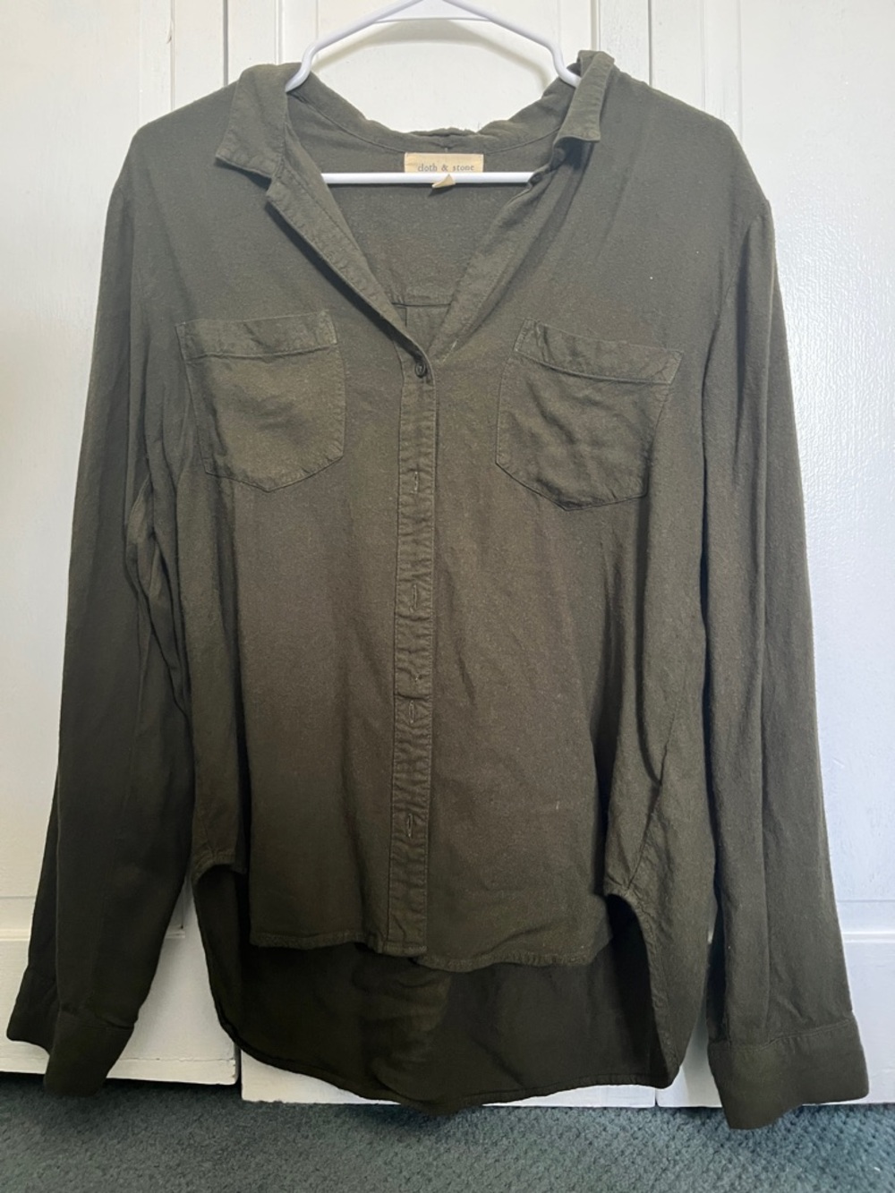 cloth & stone Olive Utility Shirt